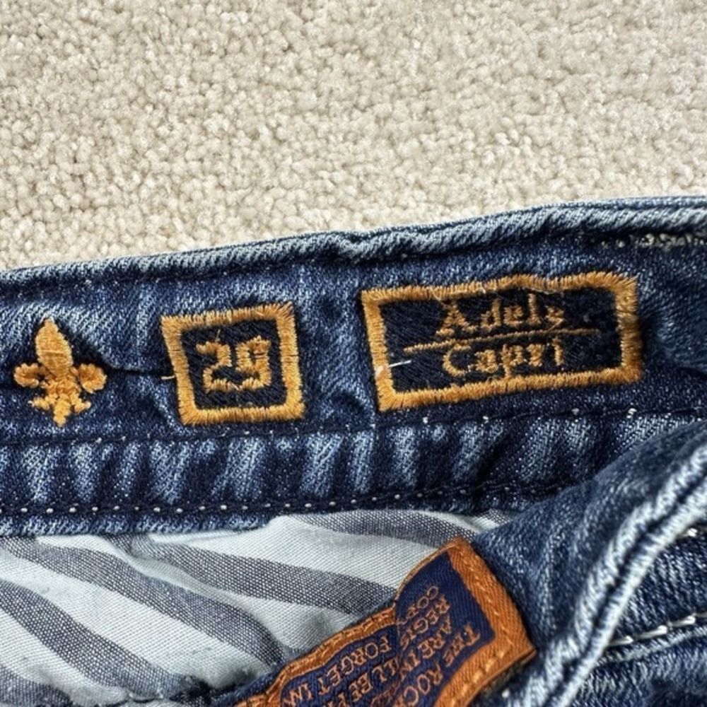 Rock Revival Capri Jeans Women 29 *28x19.5* Blue Denim Distressed - Picture 5 of 13